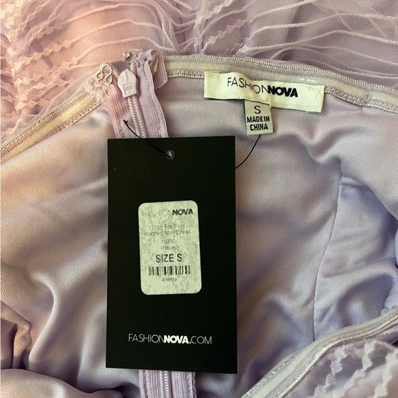 Fashion Nova Time For Fun Ruched Mini Dress - Lavender - Picture 4 of 4